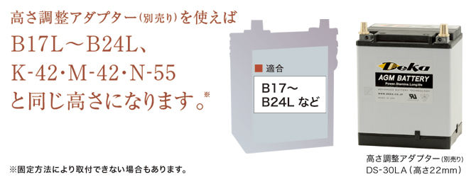 小 中型国産車 スポーツ車用 鉛蓄電池 シールドバッテリー Agmバッテリー Deka